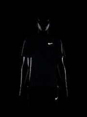 Nike World Indigo Blue Dri-FIT Miler Printed Running T-Shirt - Image 1 of 4