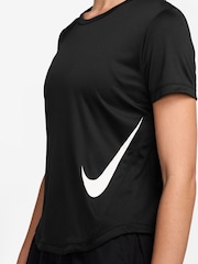 Nike Black Tempo Swoosh Dri-FIT Short Sleeve Running Top - Image 3 of 4
