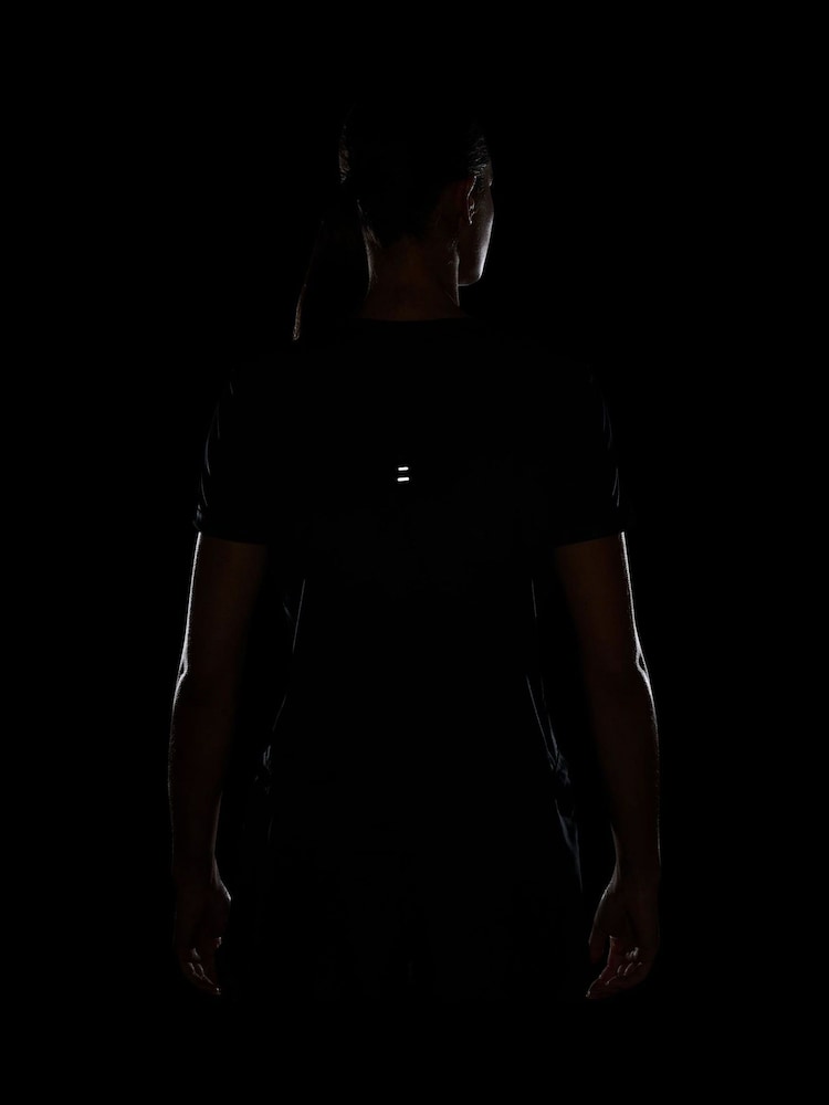 Nike Black Tempo Swoosh Dri-FIT Short Sleeve Running Top - Image 4 of 4
