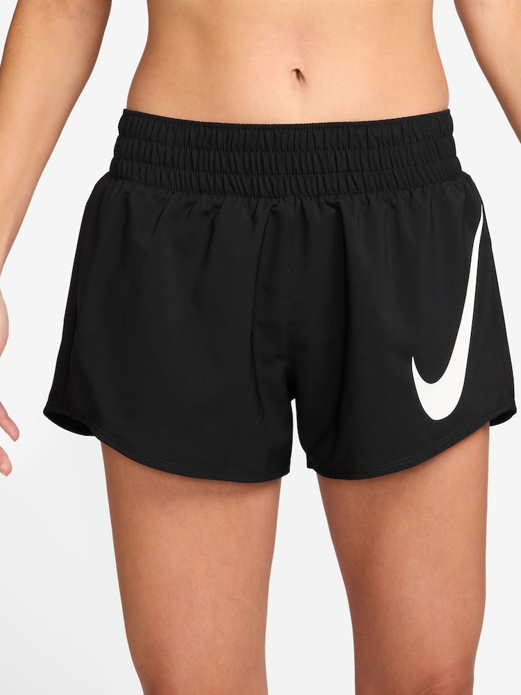 Nike Black One Swoosh Dri-FIT Mid Rise 3 Brief Lined Running Shorts - Image 1 of 4