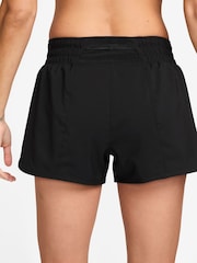 Nike Black One Swoosh Dri-FIT Mid Rise 3 Brief Lined Running Shorts - Image 2 of 4