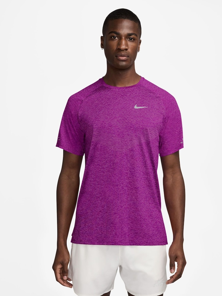 Nike Purple Dri-FIT Stride Running T-Shirt - Image 1 of 3 Nike Purple Dri-FIT Stride Running T-Shirt - Image 1 of 3