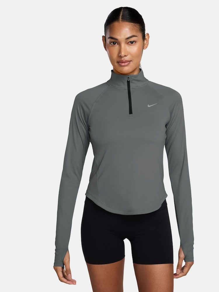 Nike Grey Tempo Dri-FIT 1/2-Zip Running Top - Image 1 of 3