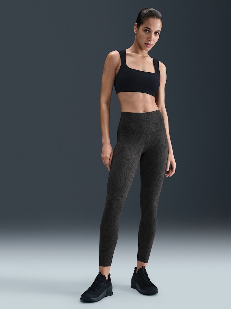 Nike Black Zenvy Gentle-Support High-Waisted 7/8 Printed Leggings - Image 1 of 6 Nike Black Zenvy Gentle-Support High-Waisted 7/8 Printed Leggings - Image 1 of 6