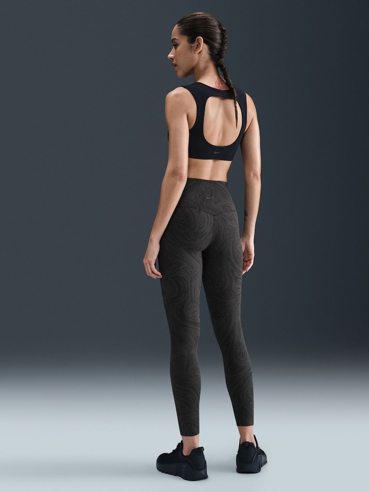 Nike Black Zenvy Gentle-Support High-Waisted 7/8 Printed Leggings - Image 2 of 6 Nike Black Zenvy Gentle-Support High-Waisted 7/8 Printed Leggings - Image 2 of 6