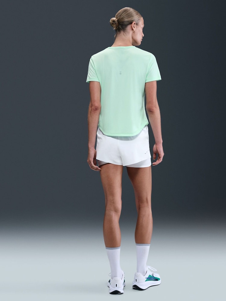 Nike Mint Green Tempo Swoosh Dri-FIT Short Sleeve Running Top - Image 2 of 5 Nike Mint Green Tempo Swoosh Dri-FIT Short Sleeve Running Top - Image 2 of 5