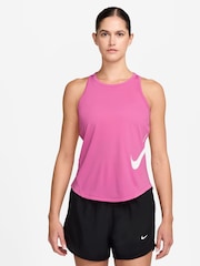 Nike Pink Tempo Swoosh Logo Running Vest Top (3mths-7yrs) - Image 1 of 3
