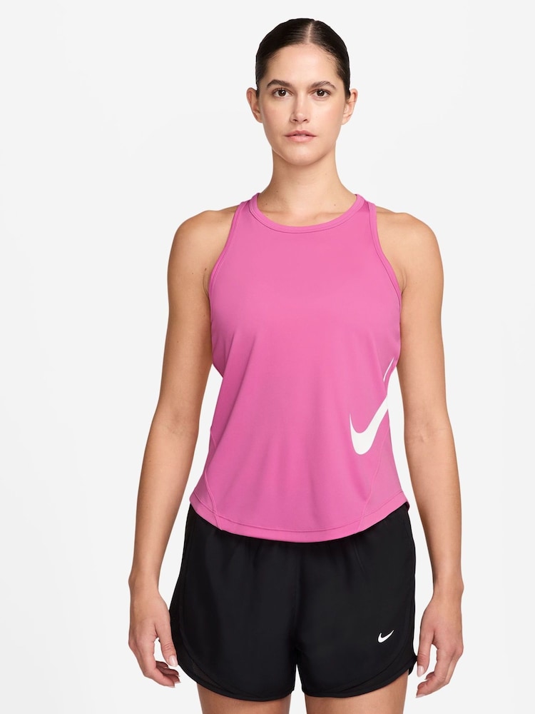Nike Pink Tempo Swoosh Logo Running Vest Top (3mths-7yrs) - Image 1 of 3