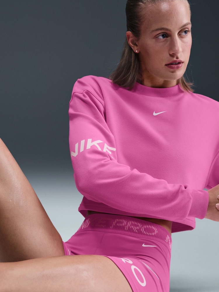 Rot - Nike – Pro Dri-FIT – French-Terry-Sweatshirt mit Rundhalsausschnitt - Bild 5 von 5