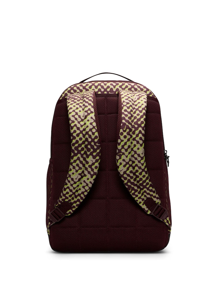 Nike Burgundy Crush All-Over Print Brasilia Backpack - Image 2 of 11 Nike Burgundy Crush All-Over Print Brasilia Backpack - Image 2 of 11