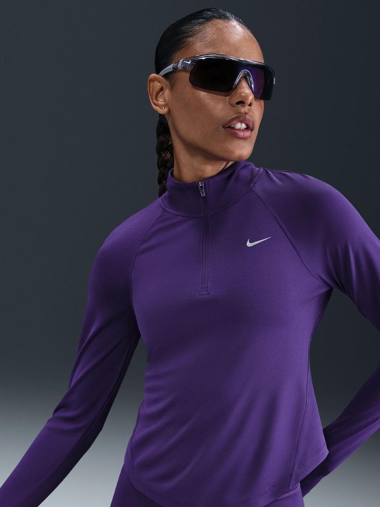 Nike Purple Tempo Dri-FIT 1/2-Zip Running Top - Image 3 of 3 Nike Purple Tempo Dri-FIT 1/2-Zip Running Top - Image 3 of 3
