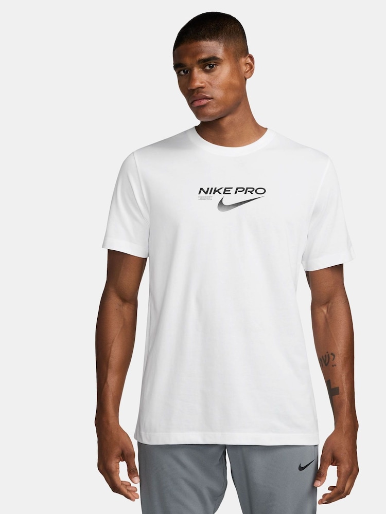 Nike White Dri-FIT Pro Training T-Shirt - Image 1 of 3
