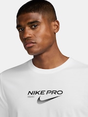 Nike White Dri-FIT Pro Training T-Shirt - Image 3 of 3