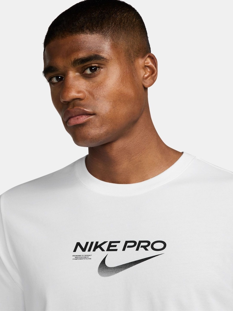 Nike White Dri-FIT Pro Training T-Shirt - Image 3 of 3