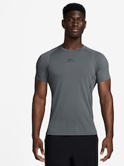 Nike Smoke Grey Pro Training Dri-FIT Short Sleeve Top - Image 1 of 3