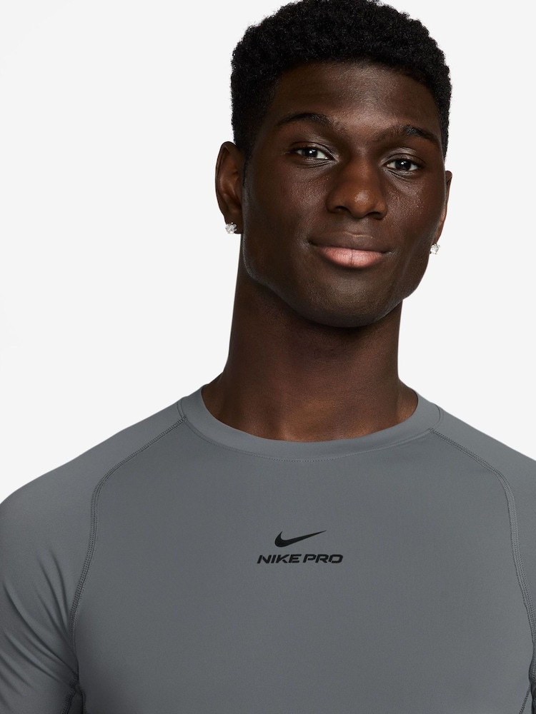 Nike Smoke Grey Pro Training Dri-FIT Short Sleeve Top - Image 3 of 3