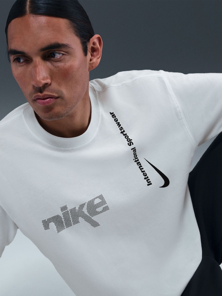 Nike White Swoosh Sport T-Shirt - Image 5 of 5 Nike White Swoosh Sport T-Shirt - Image 5 of 5