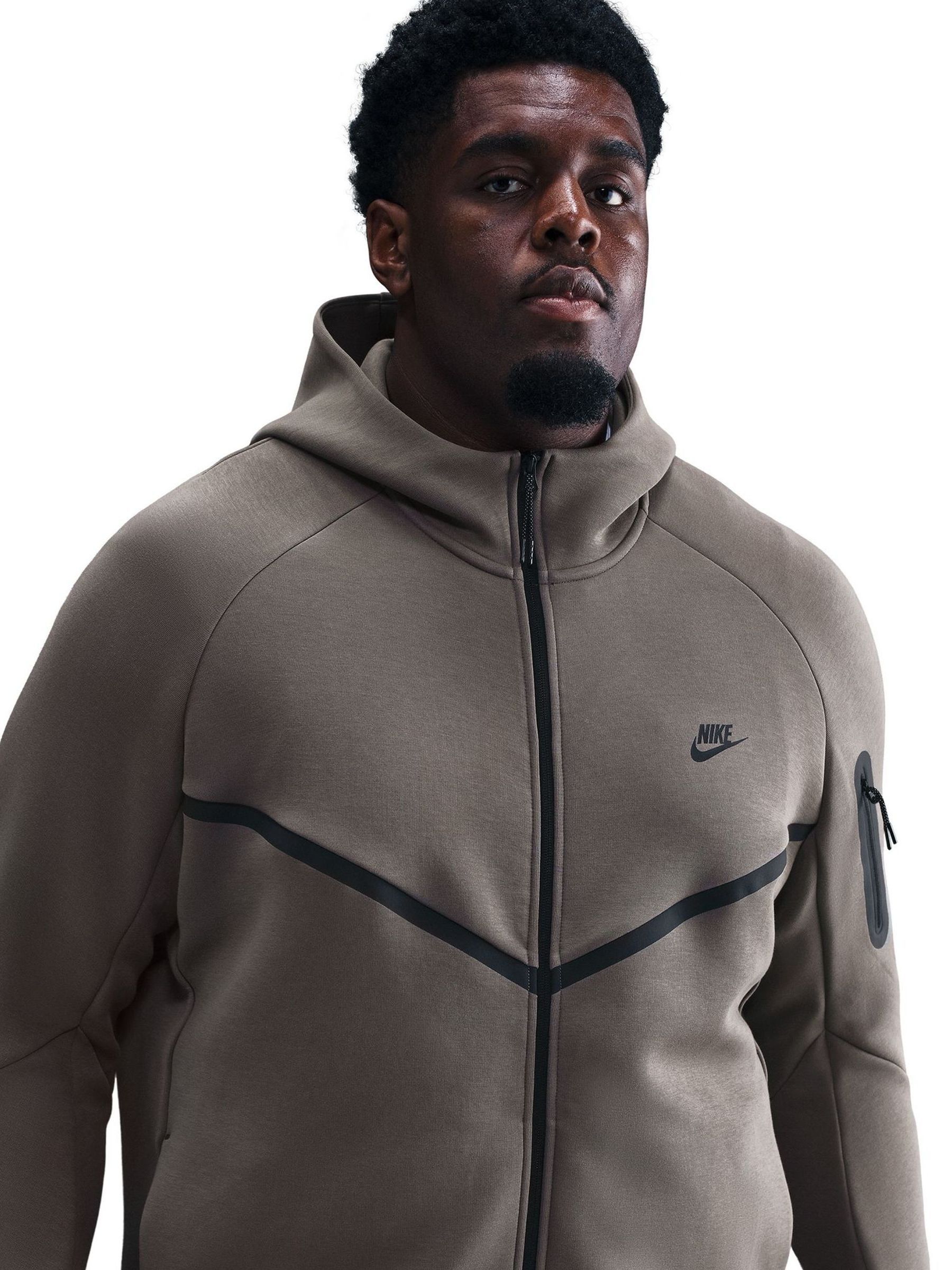 Buy Nike Grey Stone Tech Fleece Full-Zip Windrunner Hoodie from