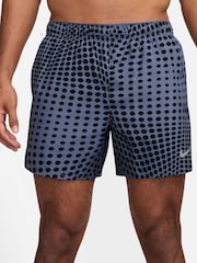 Nike World Indigo Blue Dri-FIT Challenger 5 Inch Printed Running Shorts - Image 1 of 5