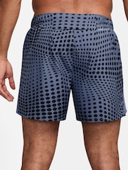 Nike World Indigo Blue Dri-FIT Challenger 5 Inch Printed Running Shorts - Image 2 of 5