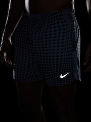 Nike World Indigo Blue Dri-FIT Challenger 5 Inch Printed Running Shorts - Image 5 of 5