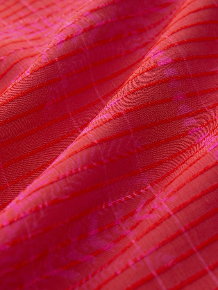 Red/Pink Palm Print Textured Cami Column Dress - Image 8 of 8