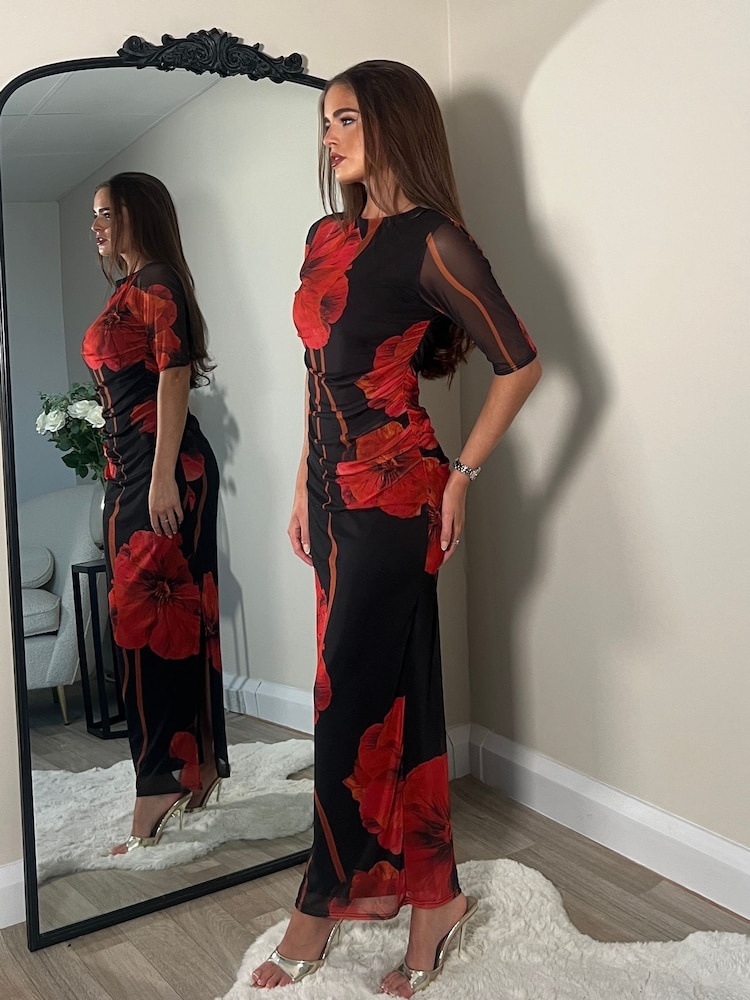 Girl In Mind Lilah Short Sleeves Maxi Mesh Dress - Imagen 2 de 4 Girl In Mind Lilah Short Sleeves Maxi Mesh Dress - Imagen 2 de 4