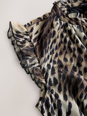 Animal Leopard Print Printed High Neck Tiered Occasion Maxi Dress - Image 2 of 3