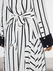 Black & White Stripe Asymmetric Kaftan Maxi Dress - Image 4 of 7