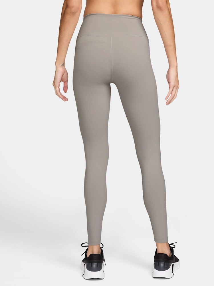Nike College Grey One High Waisted Full Length Leggings - Image 2 of 3 Nike College Grey One High Waisted Full Length Leggings - Image 2 of 3