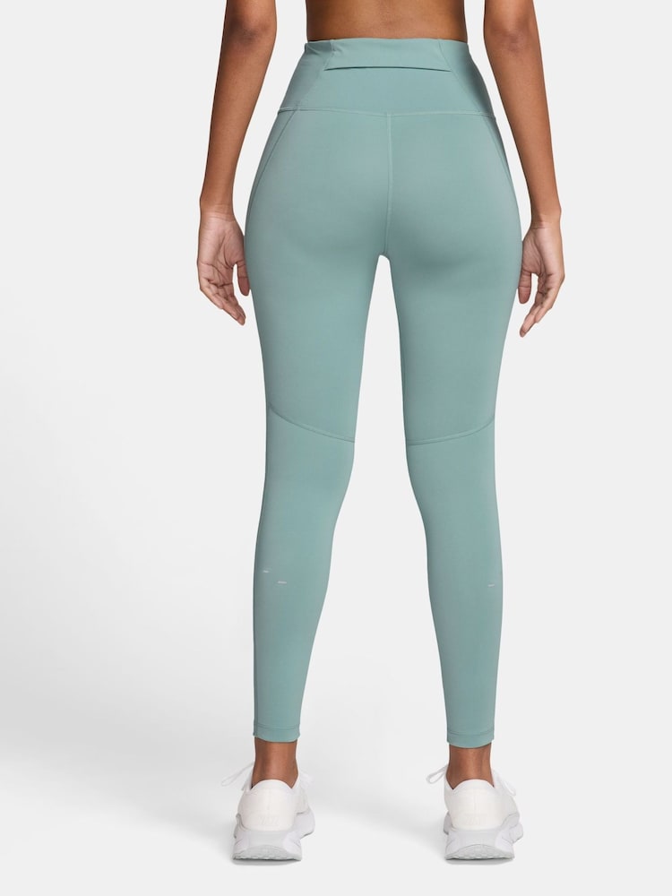 Nike Green Tempo High Rise 7/8ths Running Leggings - Image 2 of 3 Nike Green Tempo High Rise 7/8ths Running Leggings - Image 2 of 3