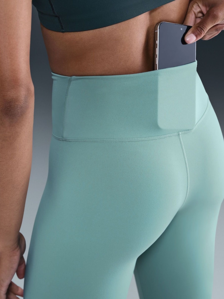 Nike Green One High Waisted Full Length Leggings - Image 2 of 6 Nike Green One High Waisted Full Length Leggings - Image 2 of 6