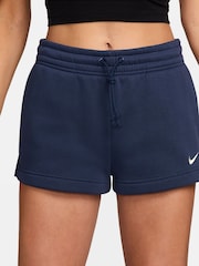 Nike Midnight Navy Phoenix Fleece Mid Rise Shorts - Image 1 of 4