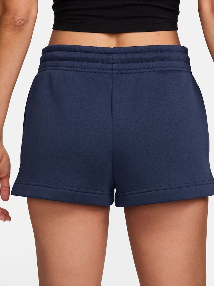 Nike Midnight Navy Phoenix Fleece Mid Rise Shorts - Image 2 of 4