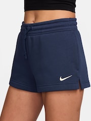 Nike Midnight Navy Phoenix Fleece Mid Rise Shorts - Image 3 of 4