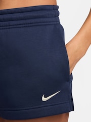 Nike Midnight Navy Phoenix Fleece Mid Rise Shorts - Image 4 of 4