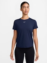 Nike Navy One Classic Dri-FIT Twist Short Sleeve Top - Image 1 of 3