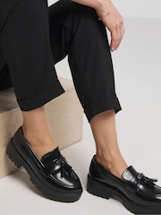 Simply Be Black Tassel Detail Chunky Loafers In Extra Wide Fit - Image 2 of 4