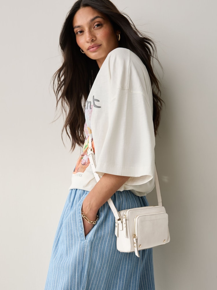Bone Double Zip Cross Body Bag - Image 1 of 8