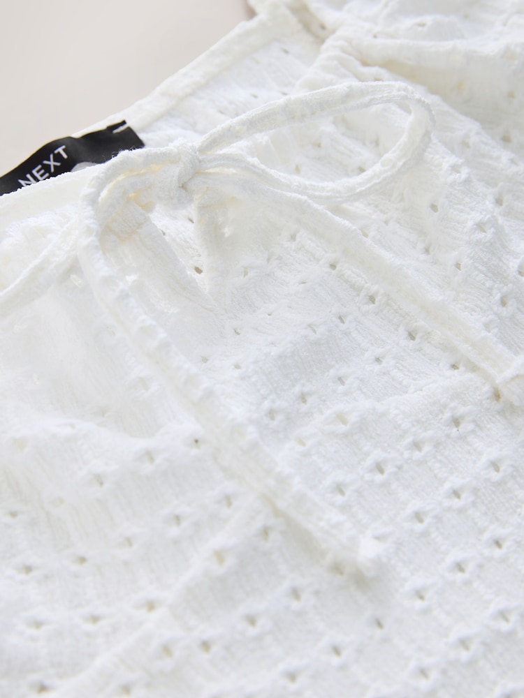 White Bustier Jersey Embroidered Top - Image 2 of 3