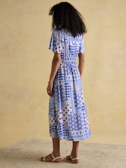 Joules Adele Blue Wrap Dress - Image 2 of 7