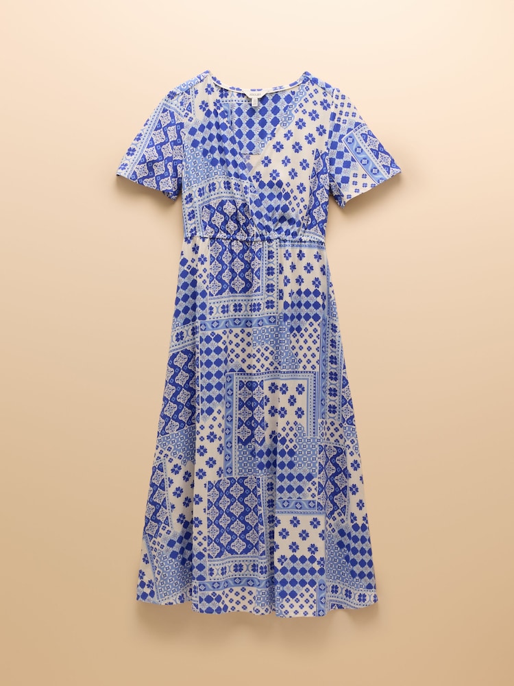 Joules Adele Blue Wrap Dress - Image 7 of 7