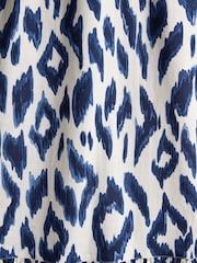 Joules Winnie Blue/White Frill Shoulder Dress - Image 6 of 9