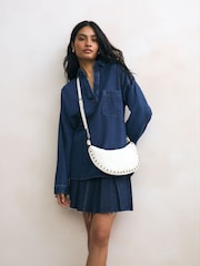 Bone Studded Cross Body Bag - Image 1 of 8