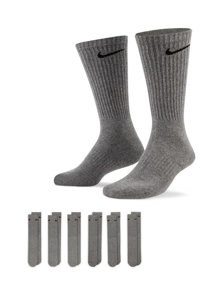 Gris - Al tobillo - Pack de 6 pares de calcetines acolchados de uso diario de Nike - Imagen 1 de 4