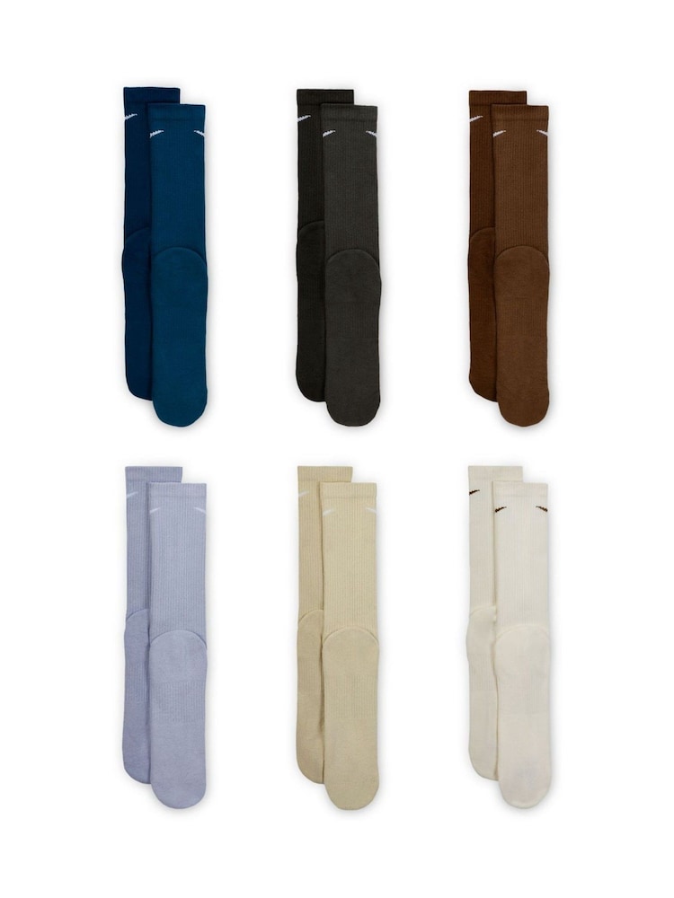Nike Navy Everyday Plus Cushioned Training Crew Socks 6 Pack - Image 2 of 4 Nike Navy Everyday Plus Cushioned Training Crew Socks 6 Pack - Image 2 of 4