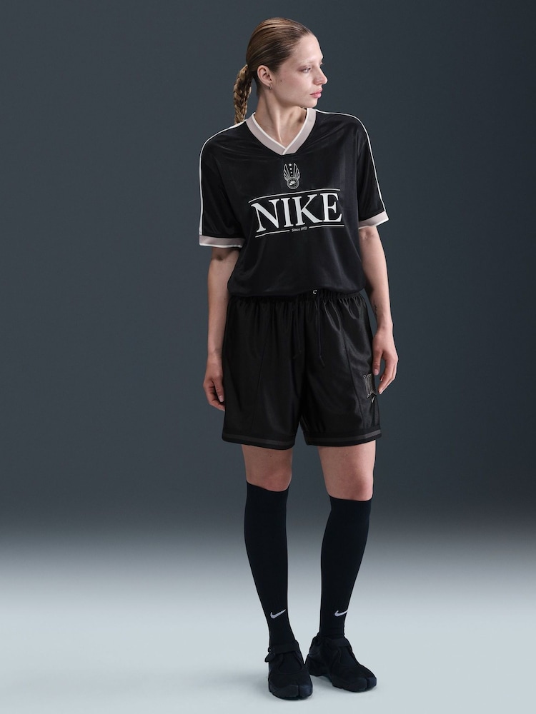 Nike Black Sportswear V-Neck Jersey Top - Image 1 of 5