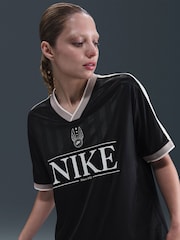 Nike Black Sportswear V-Neck Jersey Top - Image 3 of 5