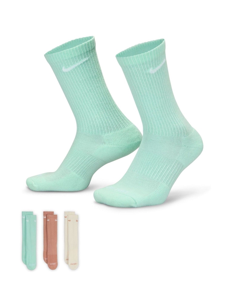 Nike Blue Plus Everyday Cushioned Training Crew Socks - Image 1 of 3 Nike Blue Plus Everyday Cushioned Training Crew Socks - Image 1 of 3