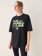 Nike Black Sportswear Oversized Graphic T-Shirt - Image 1 of 4